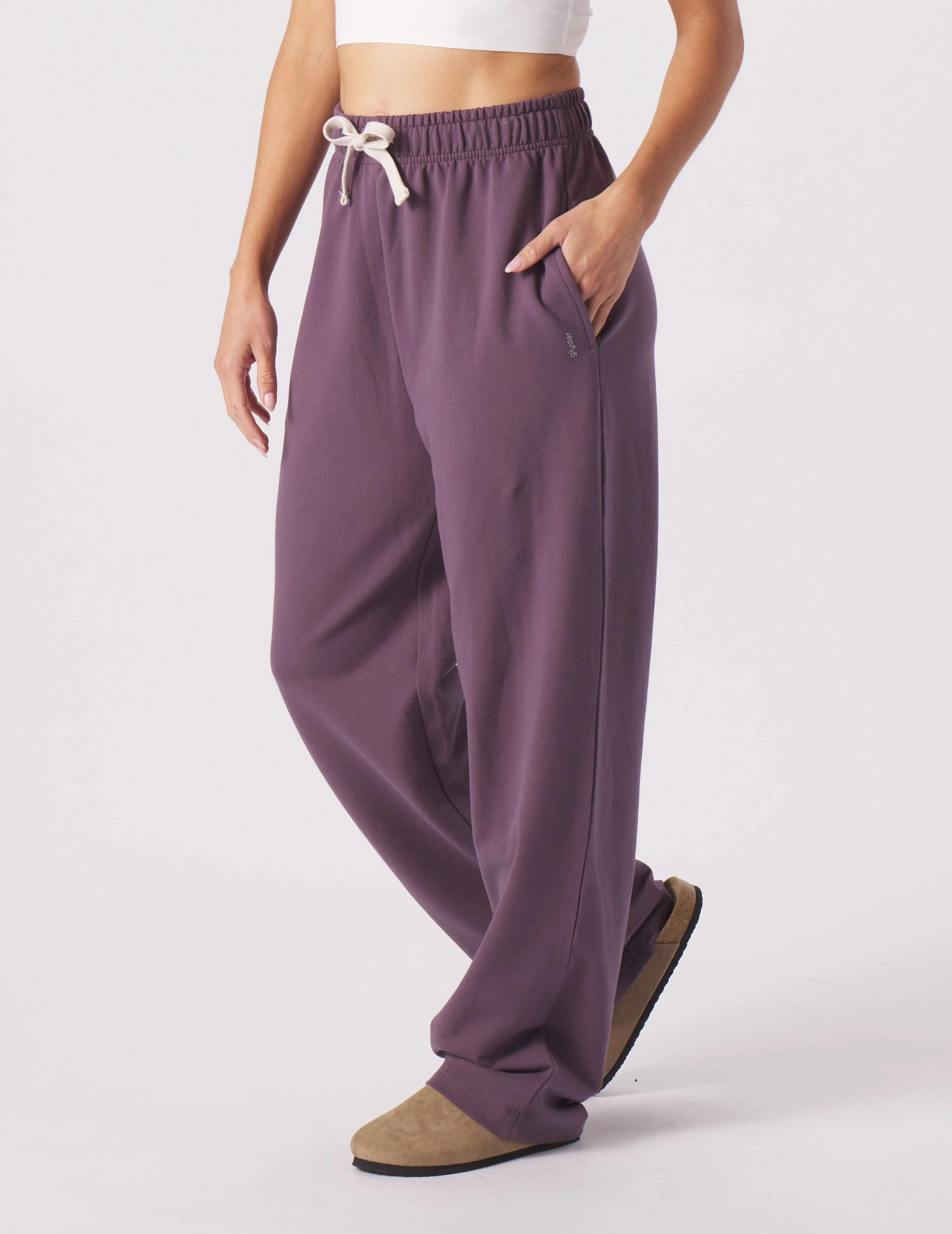 Straight Leg Sweatpant: Berry Wine