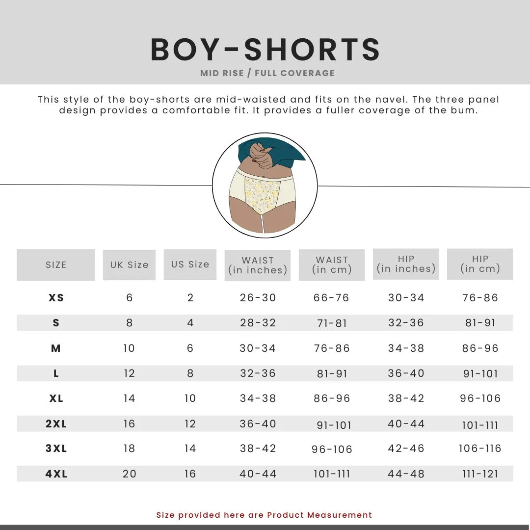 Time Travel Biowashed Organic Cotton Boy-Shorts