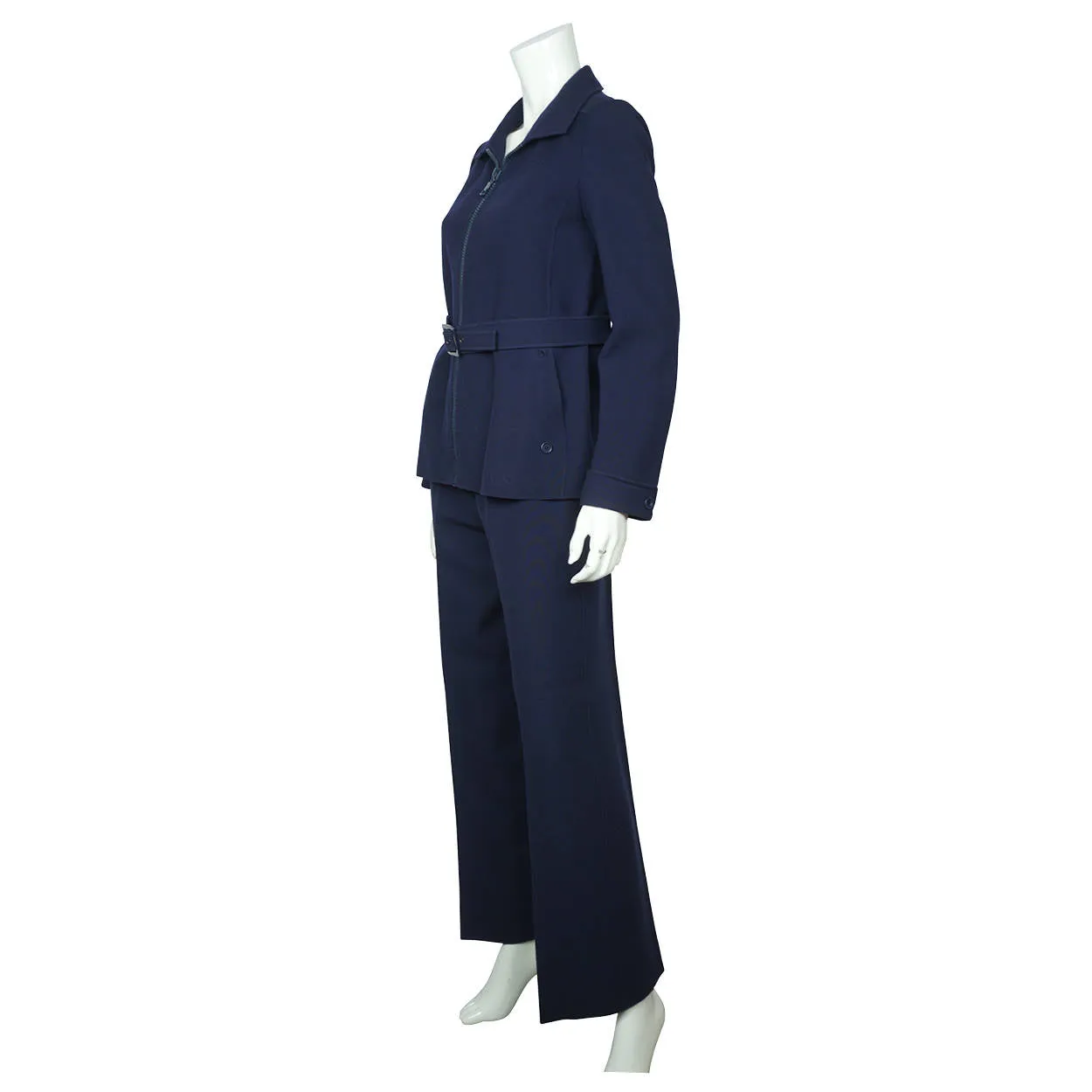 Vintage 1970s Courreges Paris Couture Future Pant Suit Pants &amp; Jacket Size S M